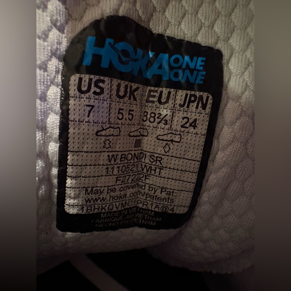 Hoka One One Bondi SR White Oil And Slip Resistant Women Size 7 - Picture 8 of 8